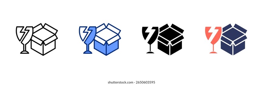 Fragile Package icon sheet multiple style collection