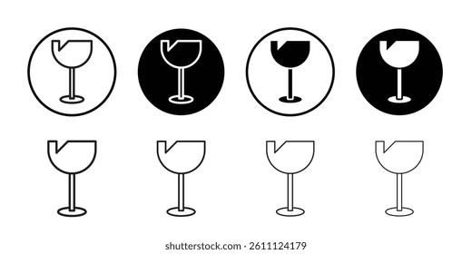 Fragile package icon Vector flat thin line illustration