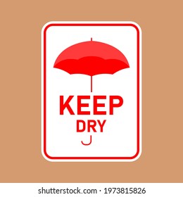 Fragile package icons set, handle with care logistics and delivery shipping labels. Fragile box, keep dry umbrella, cargo warning vector signs