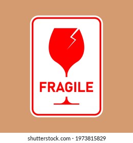 Fragile package icons set, handle with care logistics and delivery shipping labels. Fragile box, keep dry umbrella, cargo warning vector signs