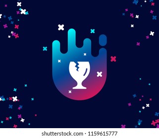 Fragile package simple icon. Delivery service sign. Safe shipping symbol. Cool banner with icon. Abstract shape with gradient. Vector