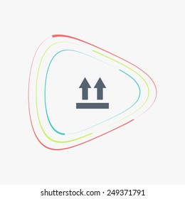 Fragile package symbol. Two directional arrows. Flat design style
