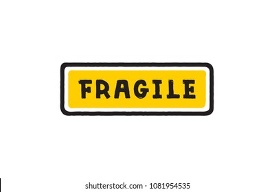 Fragile. Packaging label. Vector. 