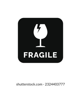 Fragile packaging mark icon symbol vector