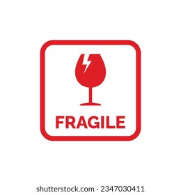 Fragile packaging mark icon symbol vector