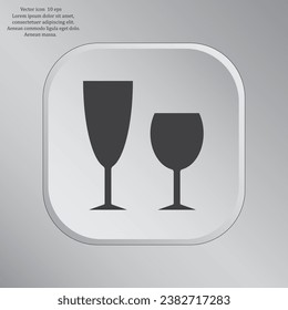 Fragile or packaging symbol. Glass icon. Vector illustration