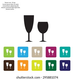 Fragile or packaging symbol. Glass icon. Vector illustration