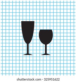 Fragile or packaging symbol. Glass icon. Vector illustration