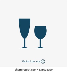 Fragile or packaging symbol. Glass icon. Vector illustration
