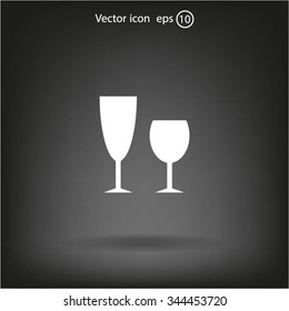 Fragile or packaging symbol. Glass icon. Vector illustration
