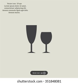 Fragile or packaging symbol. Glass icon. Vector illustration