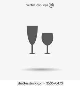 Fragile or packaging symbol. Glass icon. Vector illustration