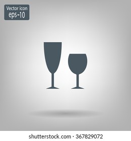Fragile or packaging symbol. Glass icon. Vector illustration