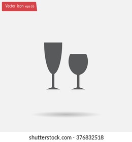 Fragile or packaging symbol. Glass icon. Vector illustration