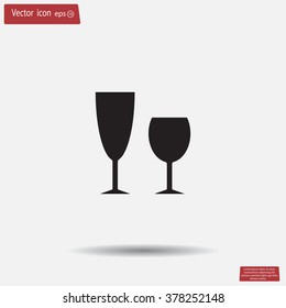 Fragile or packaging symbol. Glass icon. Vector illustration