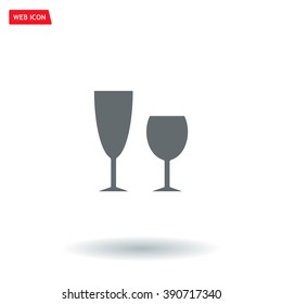 Fragile or packaging symbol. Glass icon. Vector illustration