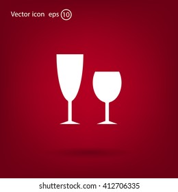 Fragile or packaging symbol. Glass icon. Vector illustration