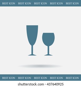 Fragile or packaging symbol. Glass icon. Vector illustration