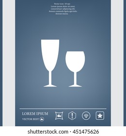 Fragile or packaging symbol. Glass icon. Vector illustration