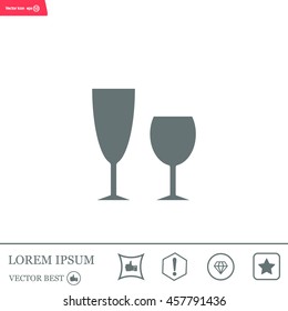 Fragile or packaging symbol. Glass icon. Vector illustration