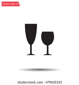 Fragile or packaging symbol. Glass icon. Vector illustration