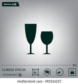 Fragile or packaging symbol. Glass icon. Vector illustration
