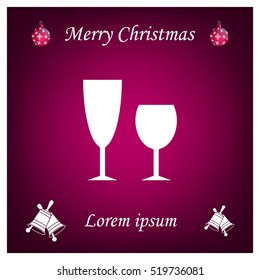 Fragile or packaging symbol. Glass icon. Vector illustration