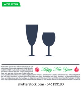 Fragile or packaging symbol. Glass icon. Vector illustration
