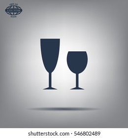 Fragile or packaging symbol. Glass icon. Vector illustration