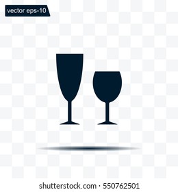 Fragile or packaging symbol. Glass icon. Vector illustration