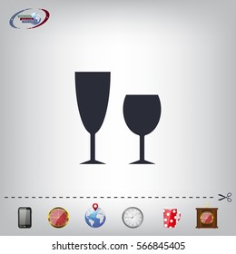 Fragile or packaging symbol. Glass icon. Vector illustration