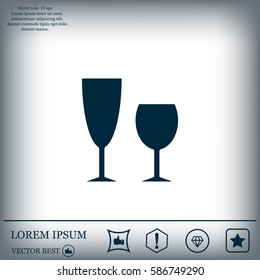 Fragile or packaging symbol. Glass icon. Vector illustration