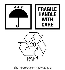 Fragile or packaging symbols.