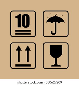 Fragile or packaging symbols.