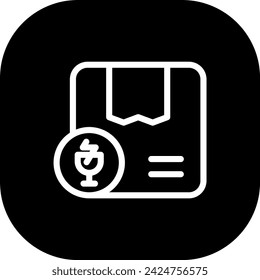 Fragile Paketzustelldienste-Symbol mit schwarzer ausgefüllter Linie Umriss-Stil. Lieferung, Paket, Fracht, Box, Karton, Post, fragil. Vektorgrafik