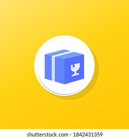 fragile parcel or package vector icon