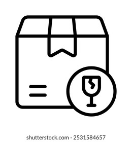 Parcelas frágeis, vetor de entrega frágil em estilo moderno