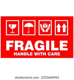 Fragile, Please handle with care, sticker vector