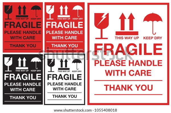 Fragile Please Handle Care Sticker Label Stock Vector Royalty Free