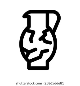 Fragile Pot Icon Vector Symbol Design Illustration