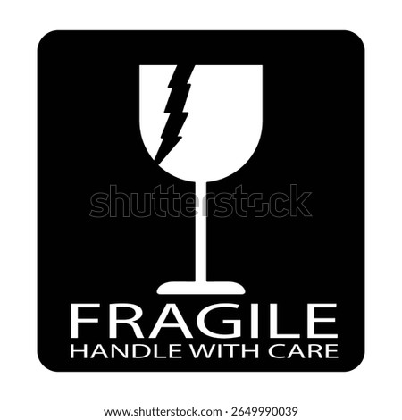 fragile product label warning glyph icon vector. fragile product label warning sign. isolated symbol illustration