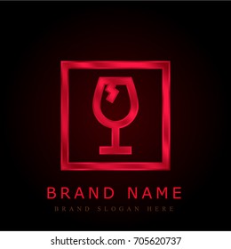 Fragile red chromium metallic logo