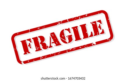 Fragile Vektorillustration mit rotem Gummi einzeln