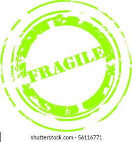 Fragile rubber stamp