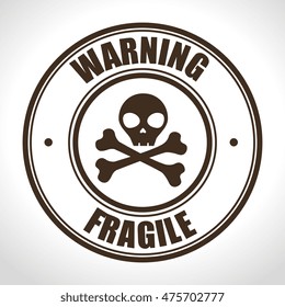 fragile seal delivery service d icon vector illustration design