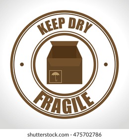 fragile seal delivery service d icon vector illustration design