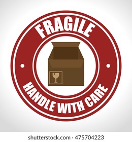 fragile seal delivery service d icon vector illustration design