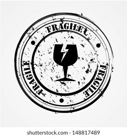 fragile seal over white background vector illustration 