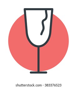 Fragile Sign Colored Vector Icon
