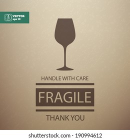Fragile Sign. Handle with Care. Vector